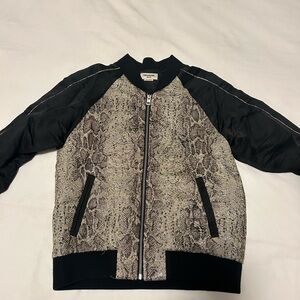 Snakeskin Print Bomber Jacket